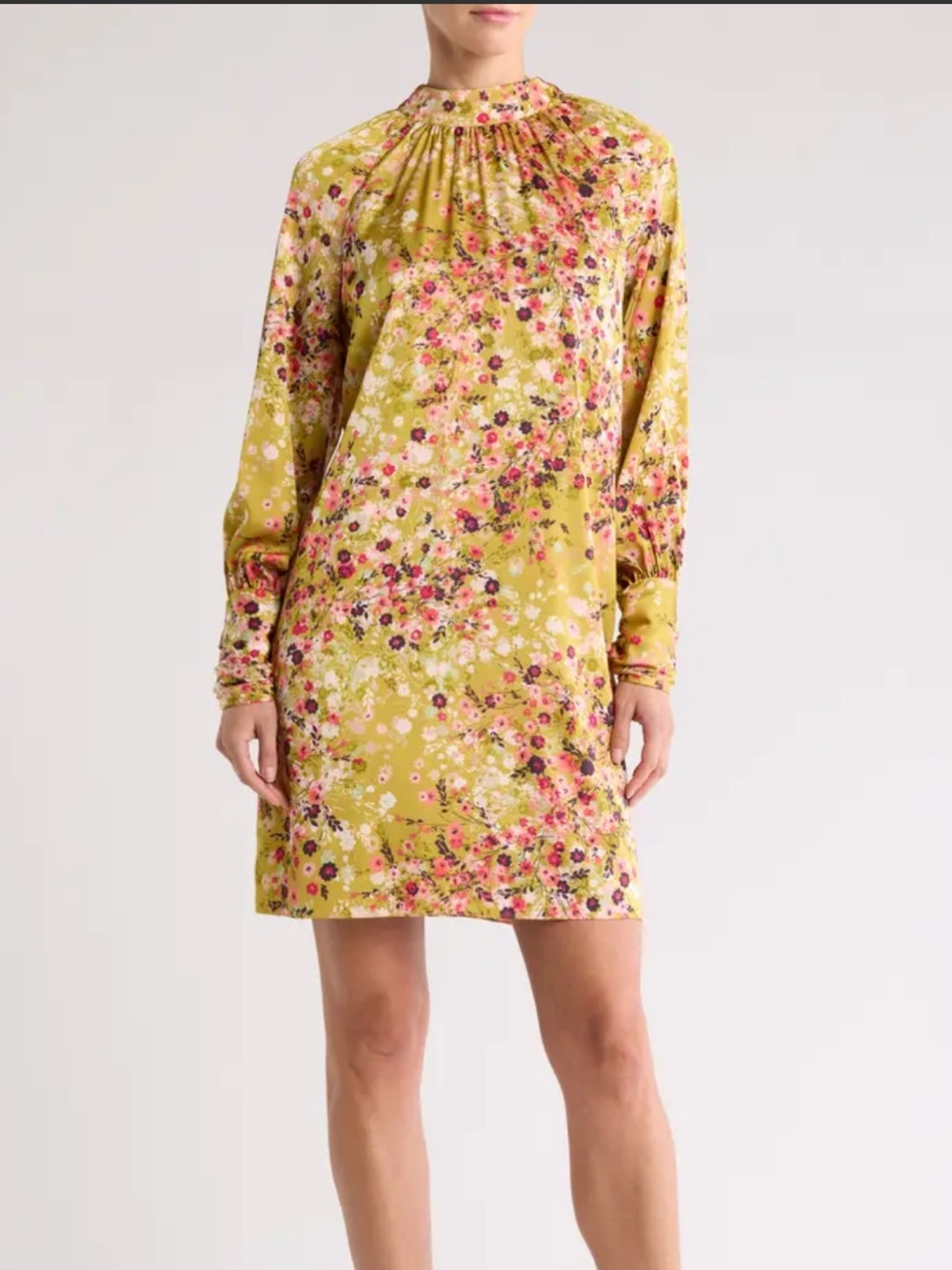 NWT Julia Jordan long sleeve mock neck floral a line silky dress 6